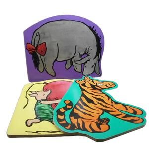 Vintage Pooh Giant Shaped Board Book Lot: Tigger, Piglet, and Eeyore
